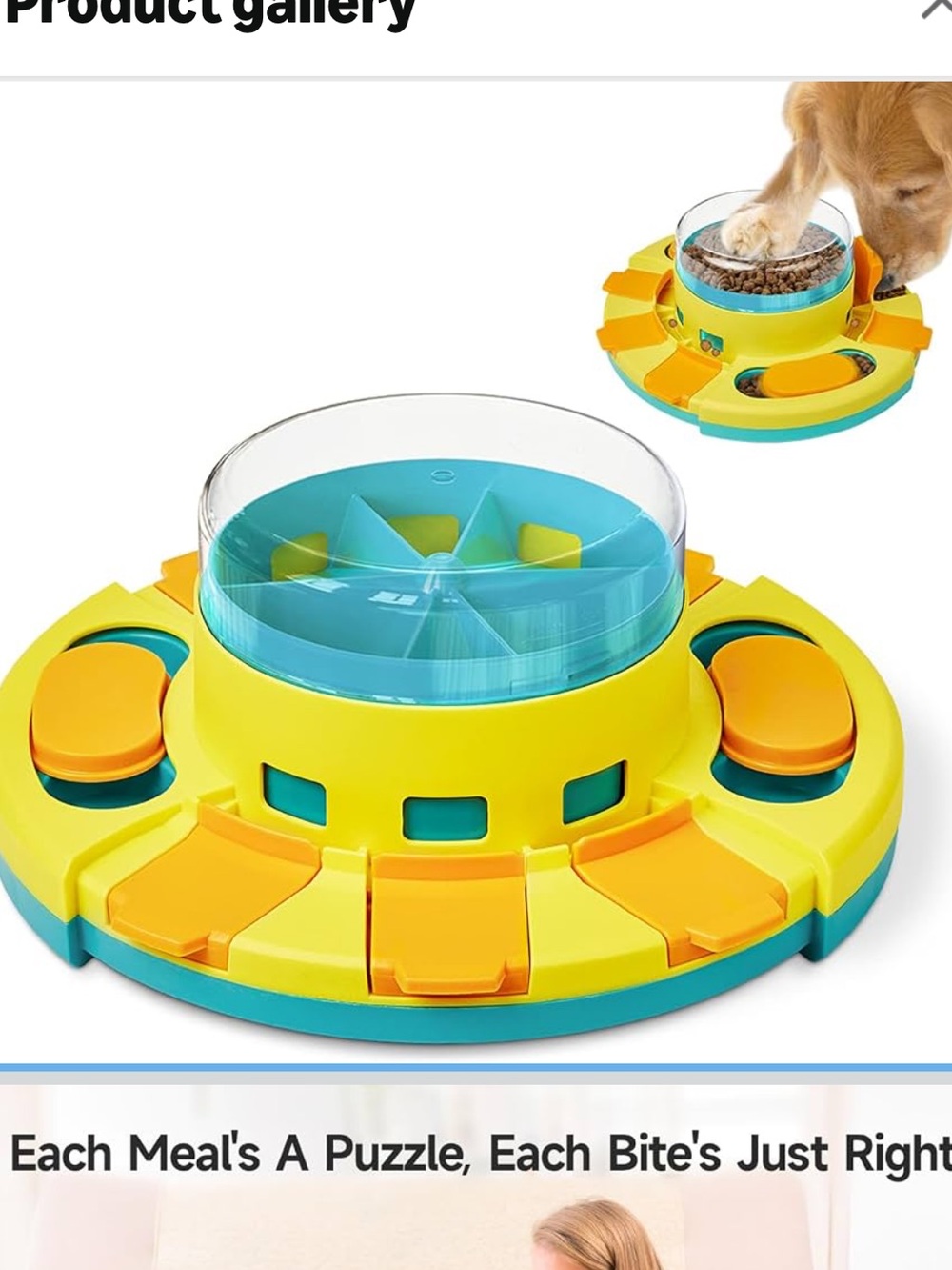 Dog Treat Popper Puzzle Game, Blue & Yellow